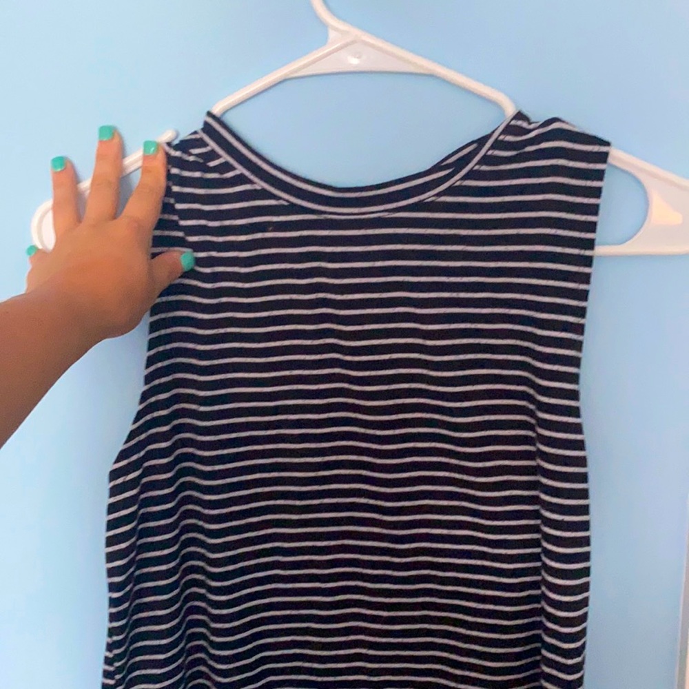 Black and white striped tank top